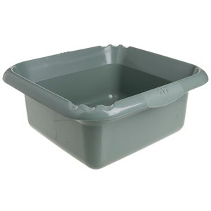 Casa si Gradina - Mobilier - Organizare si depozitare - Cosuri de gunoi - Lighean patrat din plastic, 14L, Kaki - Infinity.ro