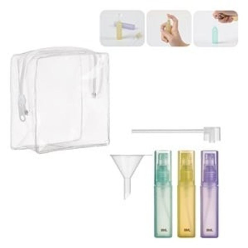 Casa si Gradina - Bucatarie si vesela - Cani si pahare - Sticle - Set 5 Sticle Spray de Voiaj 24ml cu Instrumente de Umplere, Multicolore - Infinity.ro