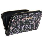 Fashion, accesorii si bijuterii - Femei - Accesorii femei - Portofele femei - Portofel pentru femei, Negru cu Model Floral, 19,5x11x2,5cm - Infinity.ro