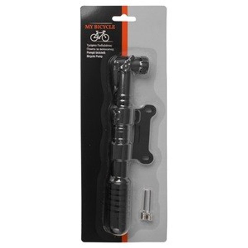 Sport si Outdoor - Ciclism - Accesorii pentru biciclete - Pompe biciclete - Pompa de mana pentru bicicleta, Mini, Neagra, cu 2 ace si suport de prindere - Infinity.ro