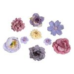 Casa si Gradina - Decoratiuni - Obiecte decorative - Plante artificiale - Set Flori Mov, 9 buc, Marimi Diferite, cu Autocolante - Infinity.ro