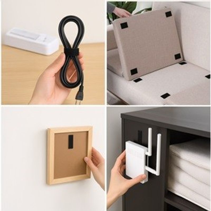 Carti si Birotica - Birotica - Accesorii de birou - Benzi adezive - Benzi Arici Autoadezive Negre, 10 x 2 cm, Set de 10 perechi - Infinity.ro