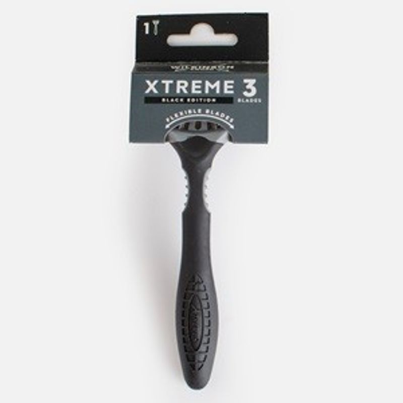 Ingrijire personala si Cosmetice - Aparate & accesorii ingrijire personala - Aparate de ras si tuns - Aparate de ras clasice - Aparat de ras cu lama tripla pentru barbati, Maner ergonomic, Negru si gri - Infinity.ro