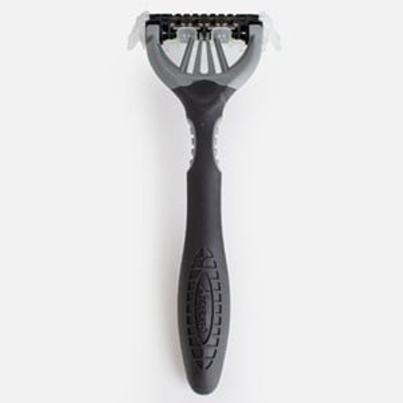 Ingrijire personala si Cosmetice - Aparate & accesorii ingrijire personala - Aparate de ras si tuns - Aparate de ras clasice - Aparat de ras cu lama tripla pentru barbati, Maner ergonomic, Negru si gri - Infinity.ro