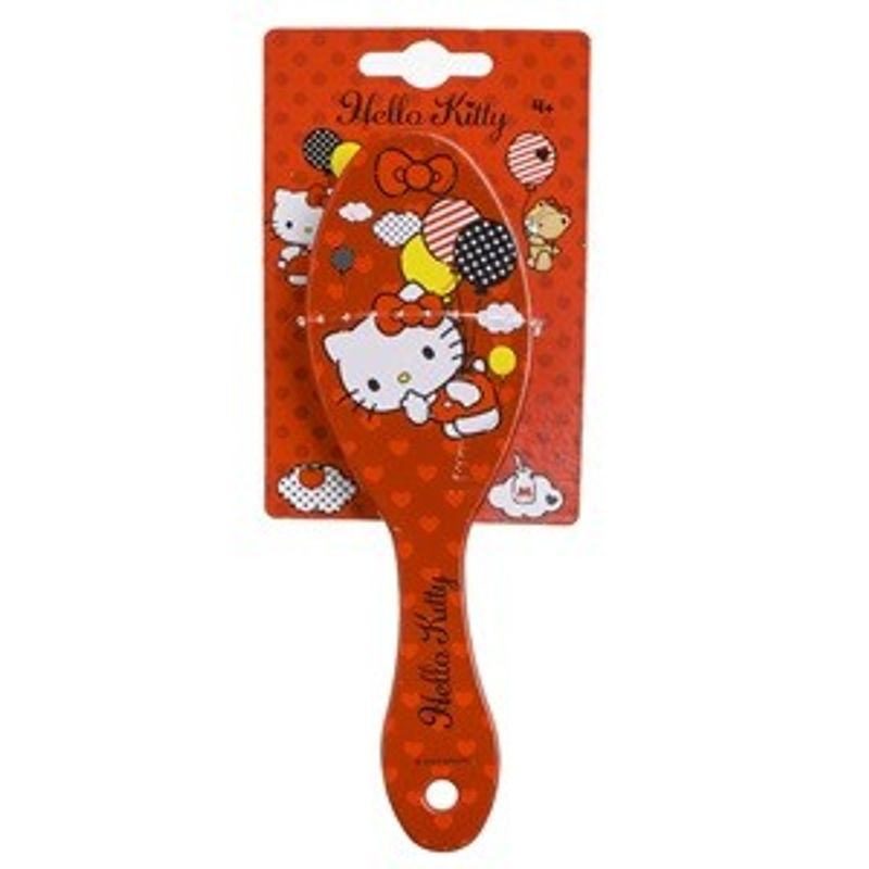 Ingrijire personala si Cosmetice - Ingrijire personala - Ingrijire par - Perii de par si piepteni - Perie de par ovala pentru copii, 18 cm, Rosie cu model Hello Kitty - Infinity.ro