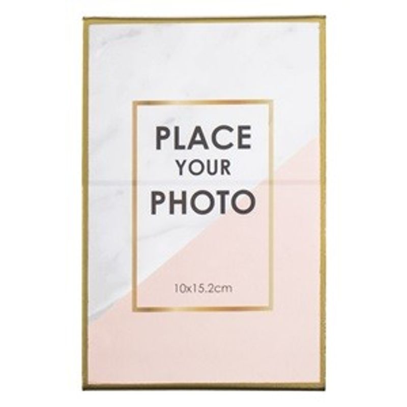 Casa si Gradina - Decoratiuni - Obiecte decorative - Accesorii decorative - Rama foto decorativa din sticla, transparenta cu margine aurie, 10x15 cm - Infinity.ro