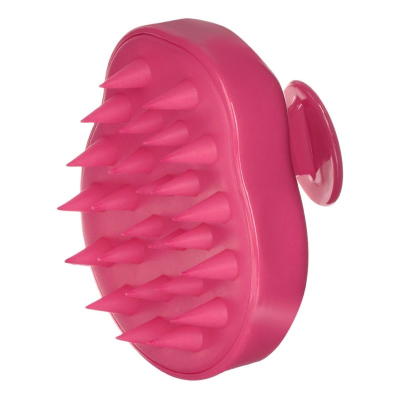 Ingrijire personala si Cosmetice - Ingrijire personala - Ingrijire par - Perii de par si piepteni - Perie de masaj capilar cu maner, 10 cm, silicon, roz - Infinity.ro