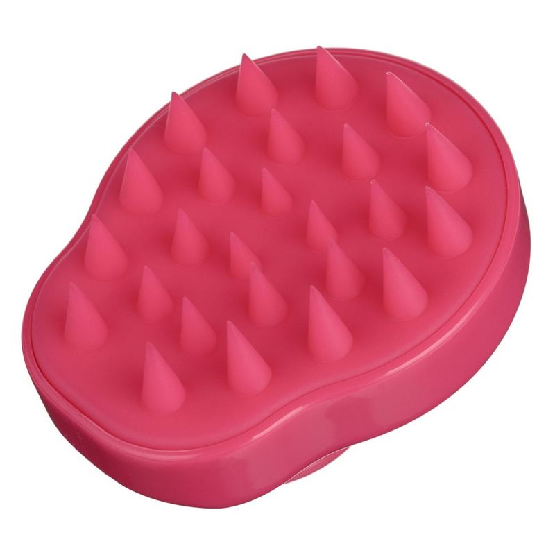 Ingrijire personala si Cosmetice - Ingrijire personala - Ingrijire par - Perii de par si piepteni - Perie de masaj capilar cu maner, 10 cm, silicon, roz - Infinity.ro