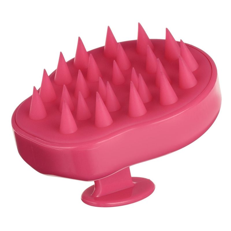 Ingrijire personala si Cosmetice - Ingrijire personala - Ingrijire par - Perii de par si piepteni - Perie de masaj capilar cu maner, 10 cm, silicon, roz - Infinity.ro
