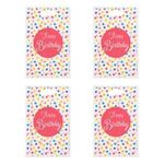 Casa si Gradina - Termice - Instalatii termice - Incalzire in pardosela - Set Pungi Cadou din Plastic, Alb cu Buline Roz, Mesaj Happy Birthday, 16x25cm, 4 buc - Infinity.ro