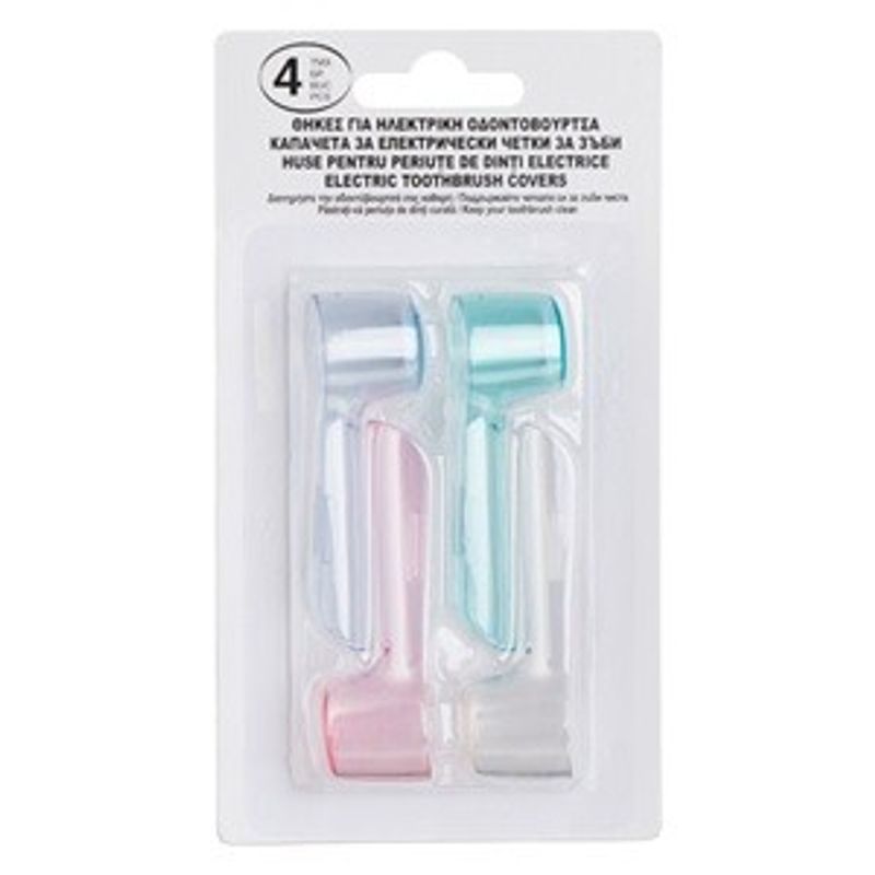 Ingrijire personala si Cosmetice - Igiena dentara - Periute de dinti electrice - Huse de protectie pentru periuta de dinti electrica, 4 buc, culori pastel - Infinity.ro