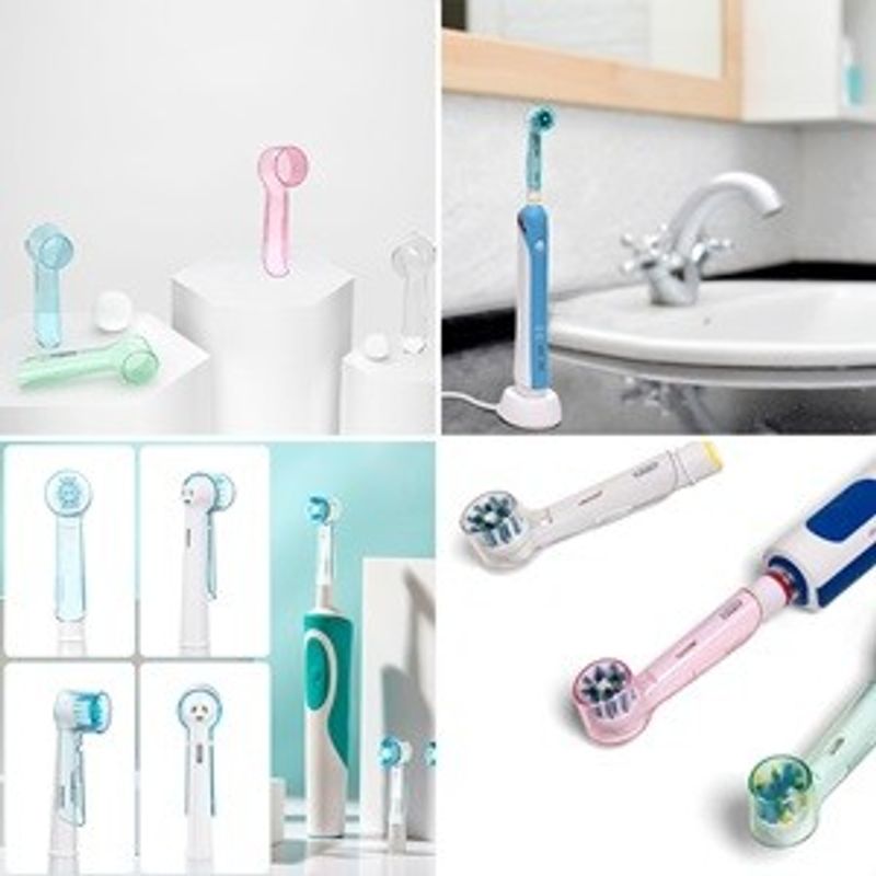 Ingrijire personala si Cosmetice - Igiena dentara - Periute de dinti electrice - Huse de protectie pentru periuta de dinti electrica, 4 buc, culori pastel - Infinity.ro