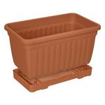 Casa si Gradina - Gradinarit si plante - Plante si ghivece - Accesorii ghivece si jardiniere - Jardiniera din plastic cu farfurie incorporata, Teracota, 30.5x18.5x17cm, 6L - Infinity.ro