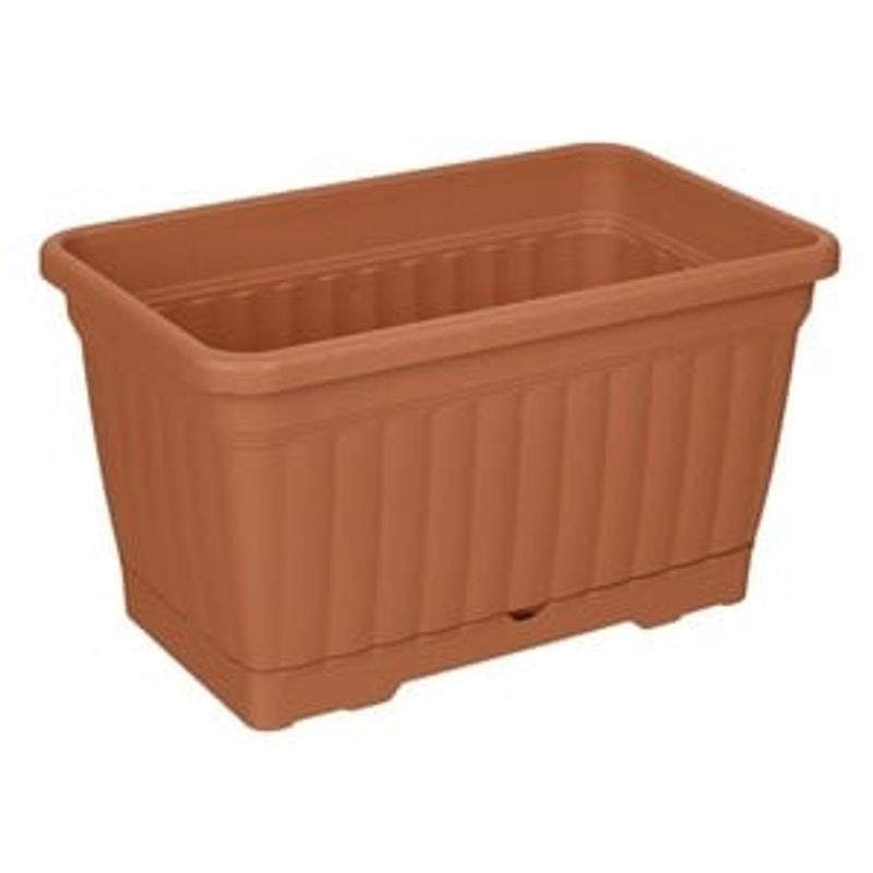 Casa si Gradina - Gradinarit si plante - Plante si ghivece - Accesorii ghivece si jardiniere - Jardiniera din plastic cu farfurie incorporata, Teracota, 30.5x18.5x17cm, 6L - Infinity.ro