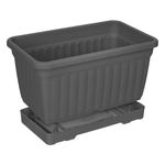 Casa si Gradina - Gradinarit si plante - Plante si ghivece - Accesorii ghivece si jardiniere - Jardiniera din Plastic cu Farfurie Incorporata, Antracit, 30.5x18.5x17cm, 6L - Infinity.ro
