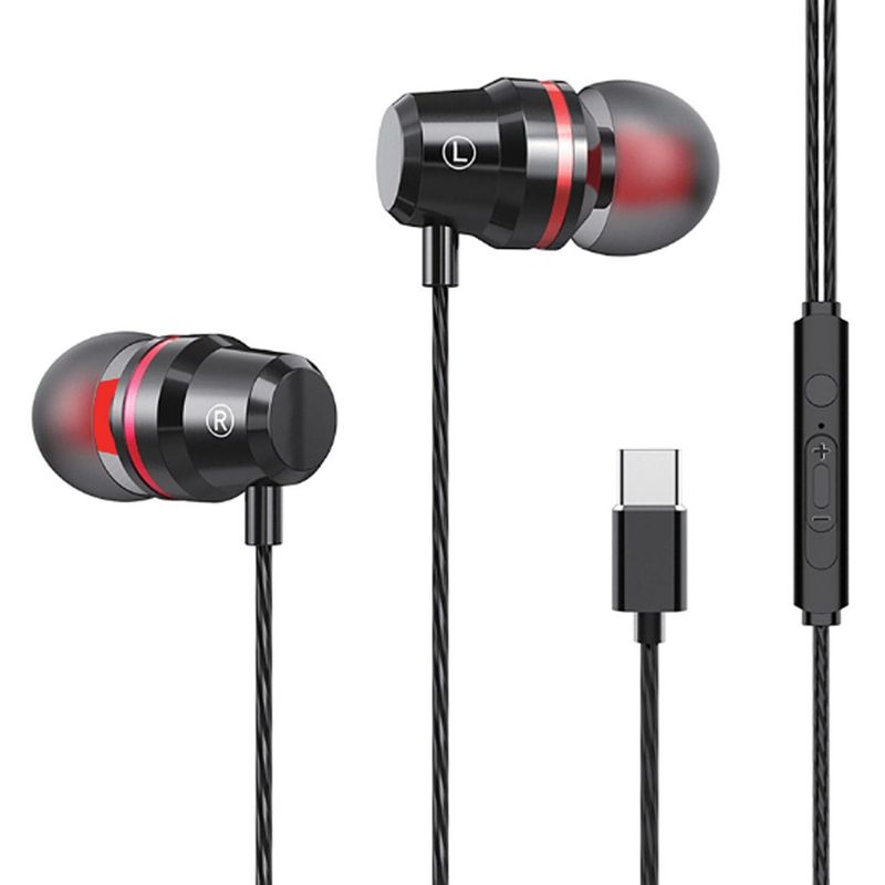 Carti si Birotica - Carti - Audiobook - Casti Audio Handsfree cu Microfon si Volum Ajustabil, Type C, Negru, Cablu 120cm - Infinity.ro
