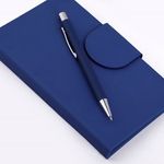 Carti si Birotica - Birotica - Accesorii de birou - Benzi adezive - Set Notite cu Pix si Capsa, Husa Albastra din Piele Ecologica, 275 File, 11x17.5cm - Infinity.ro
