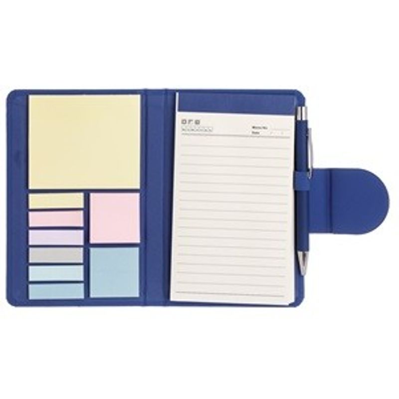 Carti si Birotica - Birotica - Accesorii de birou - Benzi adezive - Set Notite cu Pix si Capsa, Husa Albastra din Piele Ecologica, 275 File, 11x17.5cm - Infinity.ro