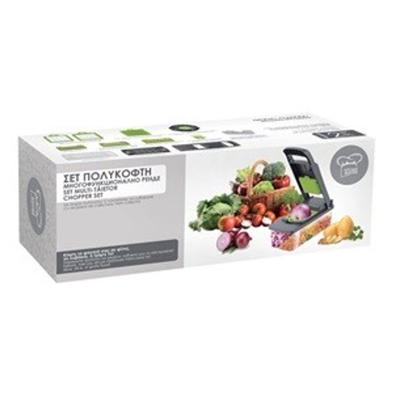Casa si Gradina - Bucatarie si vesela - Ustensile bucatarie - Tocatoare de bucatarie - Set Tocator de Legume si Fructe cu Recipient si 12 Accesorii - Infinity.ro