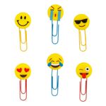 Carti si Birotica - Birotica - Accesorii de birou - Agrafe si capse - Agrafe metalice colorate cu topper fete, 6.5 cm, set 6 buc - Infinity.ro