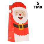 Carti si Birotica - Birotica - Articole ambalare - Pungi de cadou din hartie, Mos Craciun, 12x24x8 cm, Set 5 buc - Infinity.ro