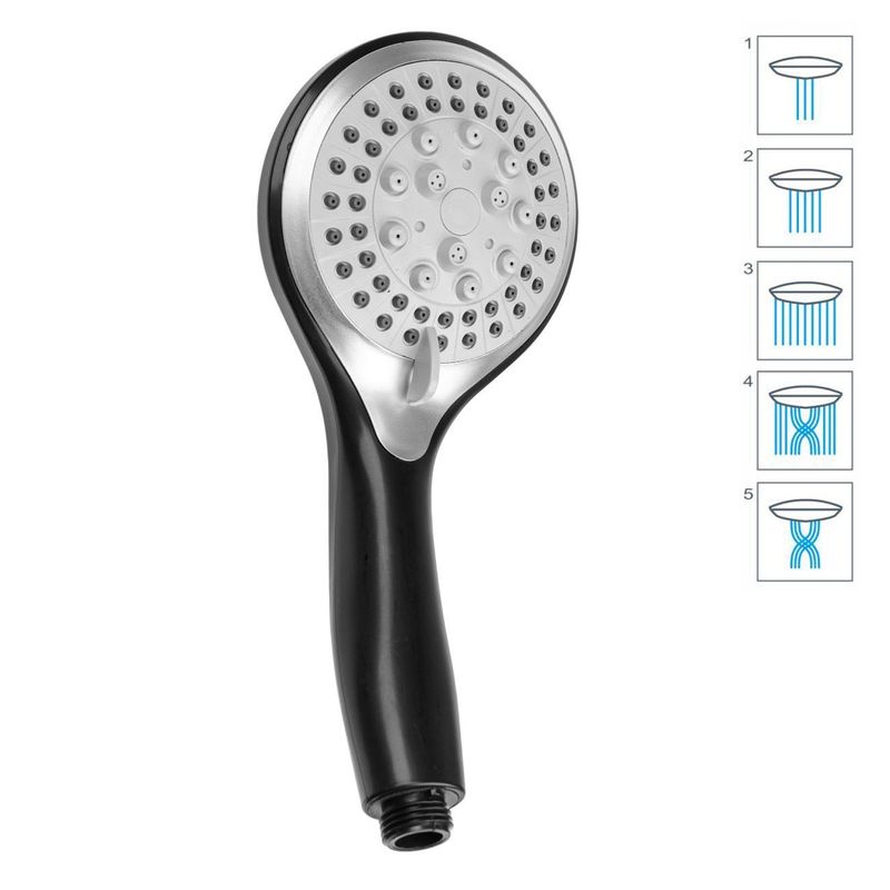 Casa si Gradina - Sanitare - Cazi si cabine de dus - Coloane si seturi de dus - Para de dus cu presiune variabila, neagra, 5 functii de masaj - Infinity.ro
