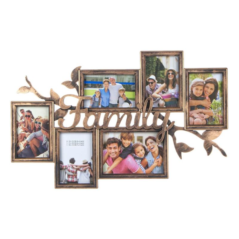 Casa si Gradina - Decoratiuni - Obiecte decorative - Accesorii decorative - Rama foto decorativa bronz, 6 poze, 60x38 cm - Infinity.ro