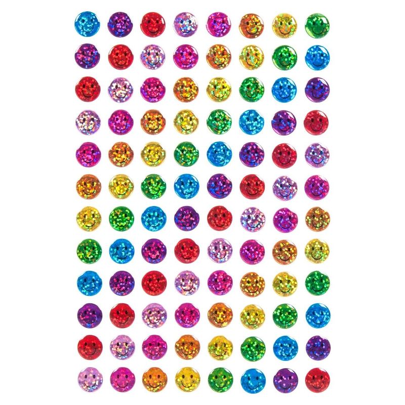 Casa si Gradina - Decoratiuni - Stickere decorative - Autocolante cu Emoji Colorate, Set 84 buc, Rotunde, Efect Glitter - Infinity.ro