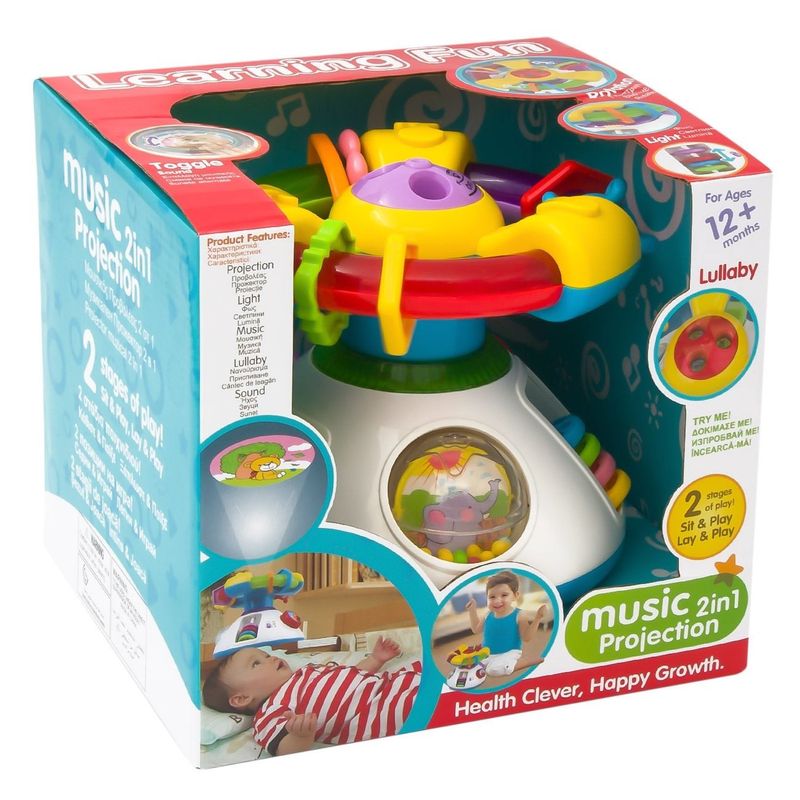 Jucarii, Copii si Bebe - Jucarii si jocuri - Jucarii bebelusi - Centre de activitati - Centru de activitati cu proiector, 2 in 1, Multicolor - Infinity.ro