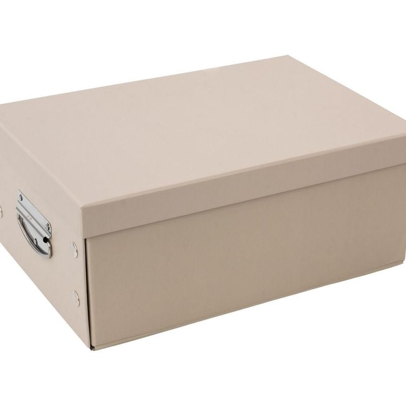 Casa si Gradina - Mobilier - Organizare si depozitare - Cutii depozitare - Cutie de Depozitare din Carton Pliabila Bej cu Maner 32x22x14cm - Infinity.ro