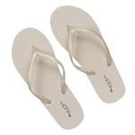 Fashion, accesorii si bijuterii - Femei - Incaltaminte femei - Slapi si papuci femei - Papuci de plaja pentru femei, culoare crem, talpa reliefata, curelusa - Infinity.ro