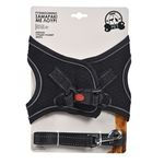 Petshop - Accesorii petshop - Zgarzi, lese si hamuri - Hamuri - Ham cu lesa negru pentru caini - Material textil reflectorizant - Infinity.ro