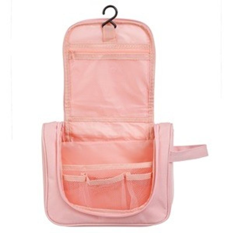 Ingrijire personala si Cosmetice - Machiaj - Portfarduri si genti cosmetice - Portfard de calatorie roz cu maner, 24x9x19cm - Infinity.ro
