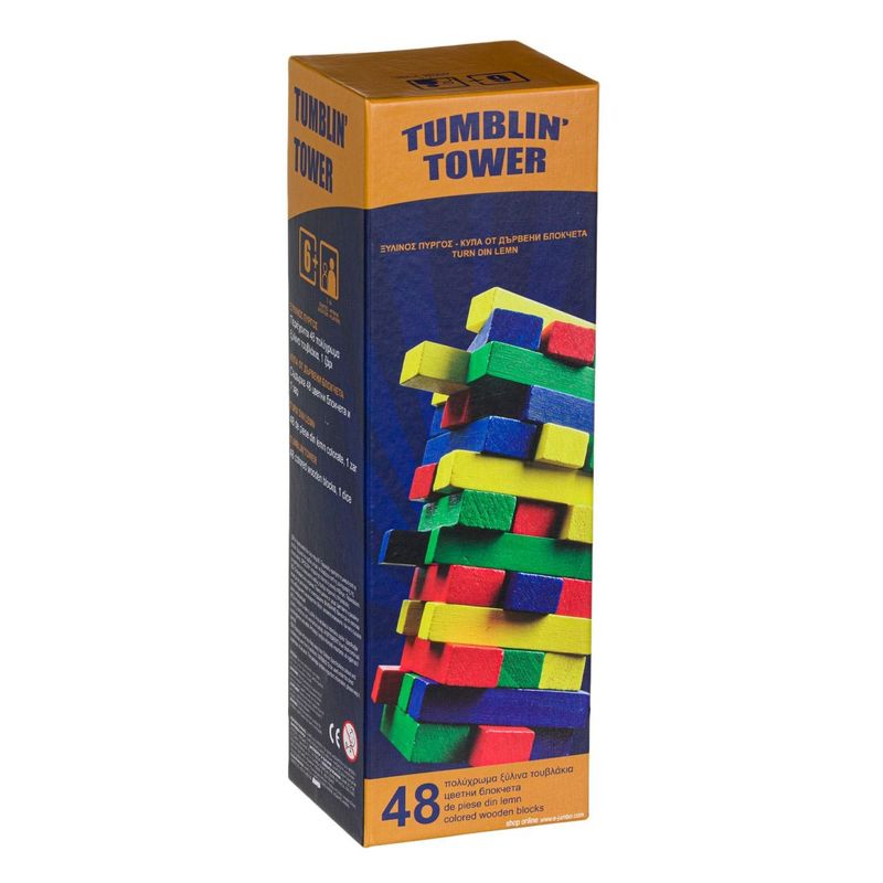 Jucarii, Copii si Bebe - Jucarii si jocuri - Jocuri si puzzle - Jocuri de societate - Joc de Societate Turn Tumblin Tower cu Cuburi Colorate, 48 de Piese - Infinity.ro
