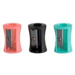 Carti si Birotica - Birotica - Instrumente de scris - Creioane - Set Ascutitori din Plastic, 3 buc, Somon, Verde si Negru, 2.5cm - Infinity.ro