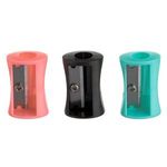 Carti si Birotica - Birotica - Instrumente de scris - Creioane - Set Ascutitori din Plastic, 3 buc, Somon, Verde si Negru, 2.5cm - Infinity.ro