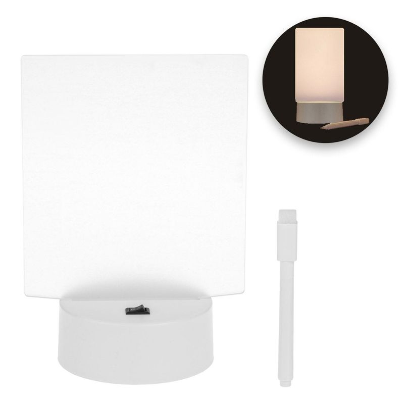 Casa si Gradina - Corpuri si surse de iluminat - Benzi LED - Tablita LED cu Marker si Radiera, 14x19.5 cm, Alba - Infinity.ro