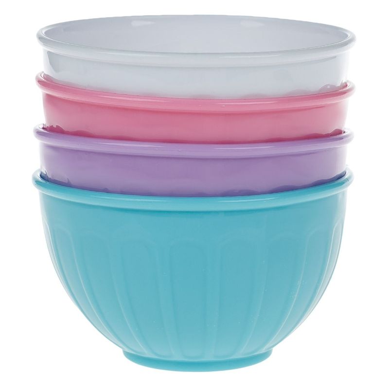 Casa si Gradina - Bucatarie si vesela - Vesela si tacamuri - Farfurii si boluri - Set 4 Boluri pentru Inghetata din Plastic, 240 ml, Multicolore - Infinity.ro
