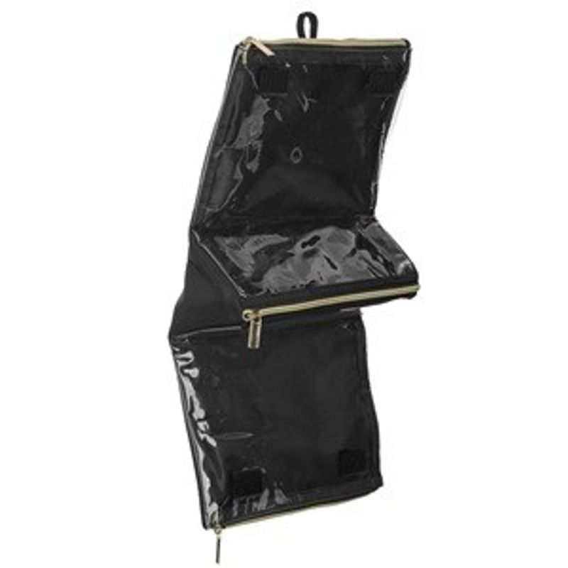 Ingrijire personala si Cosmetice - Machiaj - Portfarduri si genti cosmetice - Portfard Negru cu 3 Compartimente, 23x10x17cm - Infinity.ro