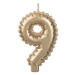 Casa si Gradina - Decoratiuni - Decoratiuni petrecere - Accesorii pentru petrecere - Lumanare aniversara aurie metalizata, cifra 9 - Infinity.ro