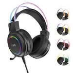 PC, gaming si accesorii - Periferice PC - Casti PC - Casti Gaming cu fir, LED RGB, Negru, Microfon Reglabil - Infinity.ro
