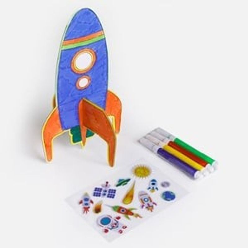 Carti si Birotica - Birotica - Instrumente de scris - Markere si carioci - Set Creativ 3D Nava Spatiala cu 5 Markere si Autocolante - Infinity.ro