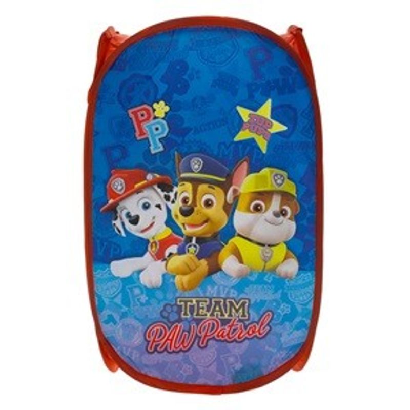 Casa si Gradina - Mobilier - Organizare si depozitare - Cutii depozitare - Cos textil pliabil pentru jucarii, 36x36x58 cm, Albastru si Rosu, cu personaje Paw Patrol - Infinity.ro