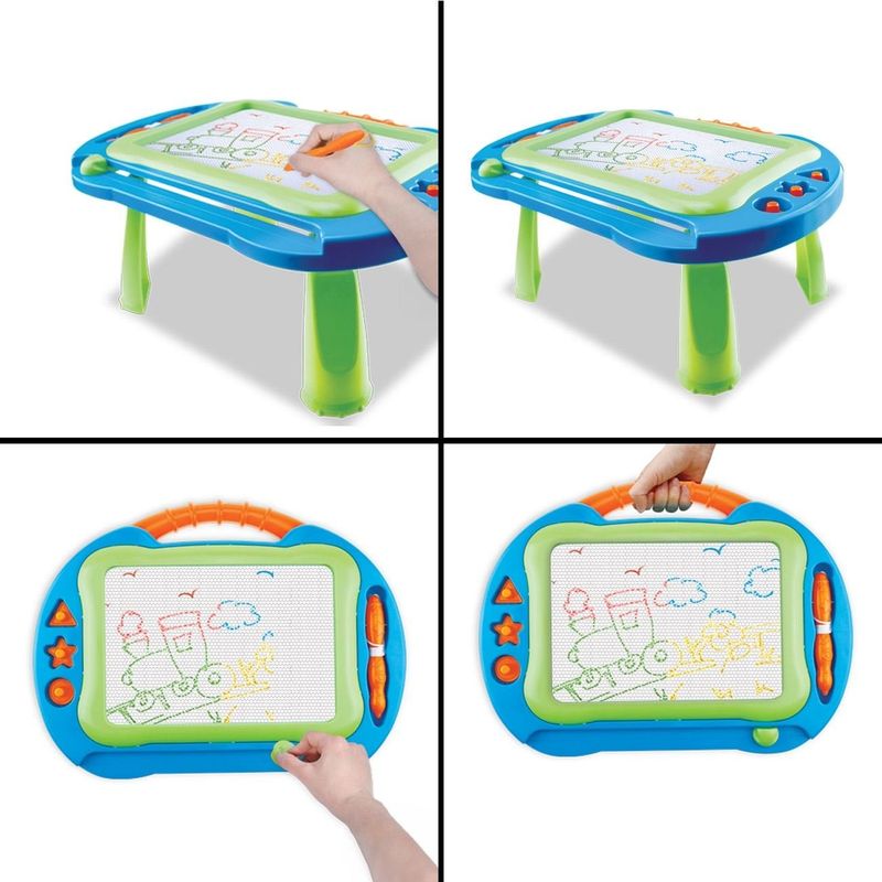 Jucarii, Copii si Bebe - Jucarii si jocuri - Jucarii & jocuri educative - Seturi pictura si desen - Tabla magnetica de desen cu picioare, 37x28x18 cm, verde si rosie - Infinity.ro