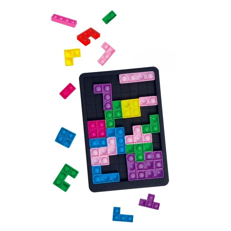 Jucarii, Copii si Bebe - Jucarii si jocuri - Jucarii & jocuri educative - Jocuri si jucarii educative - Joc de Societate Puzzle cu Caramizi Pop It din Silicon, 24 piese, Multicolor - Infinity.ro
