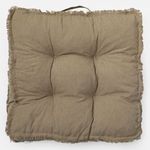 Casa si Gradina - Textile si covoare - Perne si pilote - Perne decorative - Perna de podea bej cu franjuri, 60x60 cm, umplutura cu spuma cu memorie - Infinity.ro
