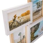 Casa si Gradina - Decoratiuni - Obiecte decorative - Accesorii decorative - Rama foto decorativa din lemn, 6 poze, 47x34x3cm, Alba - Infinity.ro