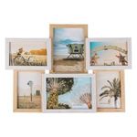 Casa si Gradina - Decoratiuni - Obiecte decorative - Accesorii decorative - Rama foto decorativa din lemn, 6 poze, 47x34x3cm, Alba - Infinity.ro