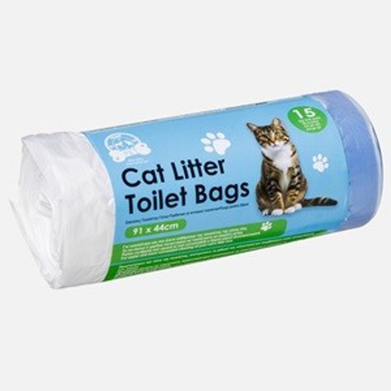 Petshop - Ingrijire si Igiena - Litiere si accesorii - Accesorii litiere - Pungi pentru litiera pisicii, 15 bucati, 91x44 cm, albe - Infinity.ro