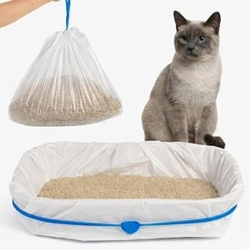 Petshop - Ingrijire si Igiena - Litiere si accesorii - Accesorii litiere - Pungi pentru litiera pisicii, 15 bucati, 91x44 cm, albe - Infinity.ro